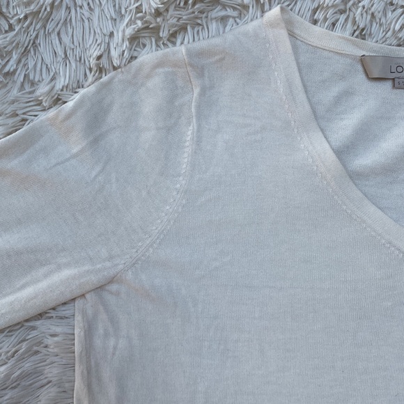 Loft V-neck Sweater 💗 Ivory - Picture 7 of 15